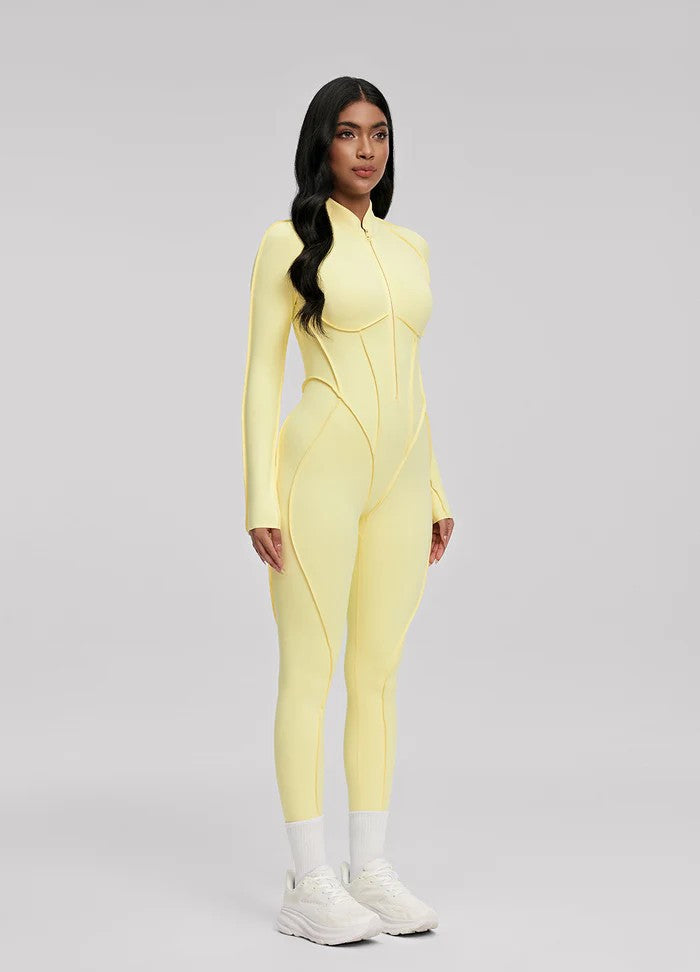 Sculpt Zip-Front Long Sleeve Catsuit by Aurzelle Couture
