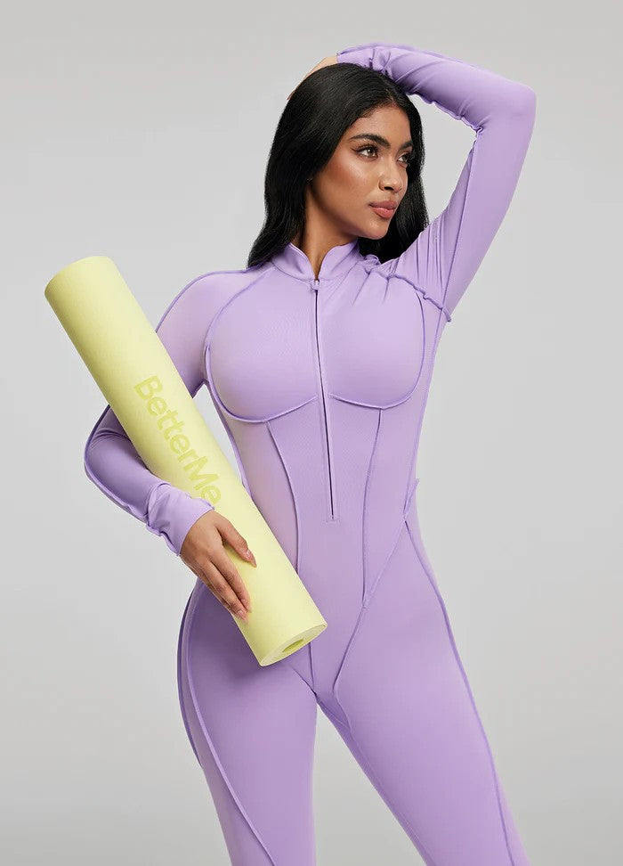 Sculpt Zip-Front Long Sleeve Catsuit by Aurzelle Couture
