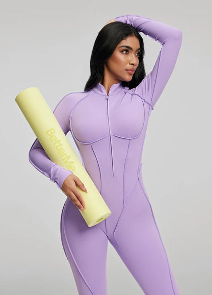 Sculpt Zip-Front Long Sleeve Catsuit by Aurzelle Couture