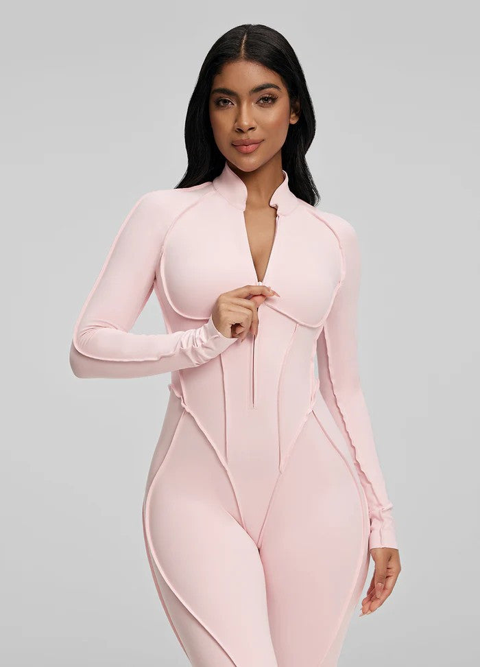 Sculpt Zip-Front Long Sleeve Catsuit by Aurzelle Couture