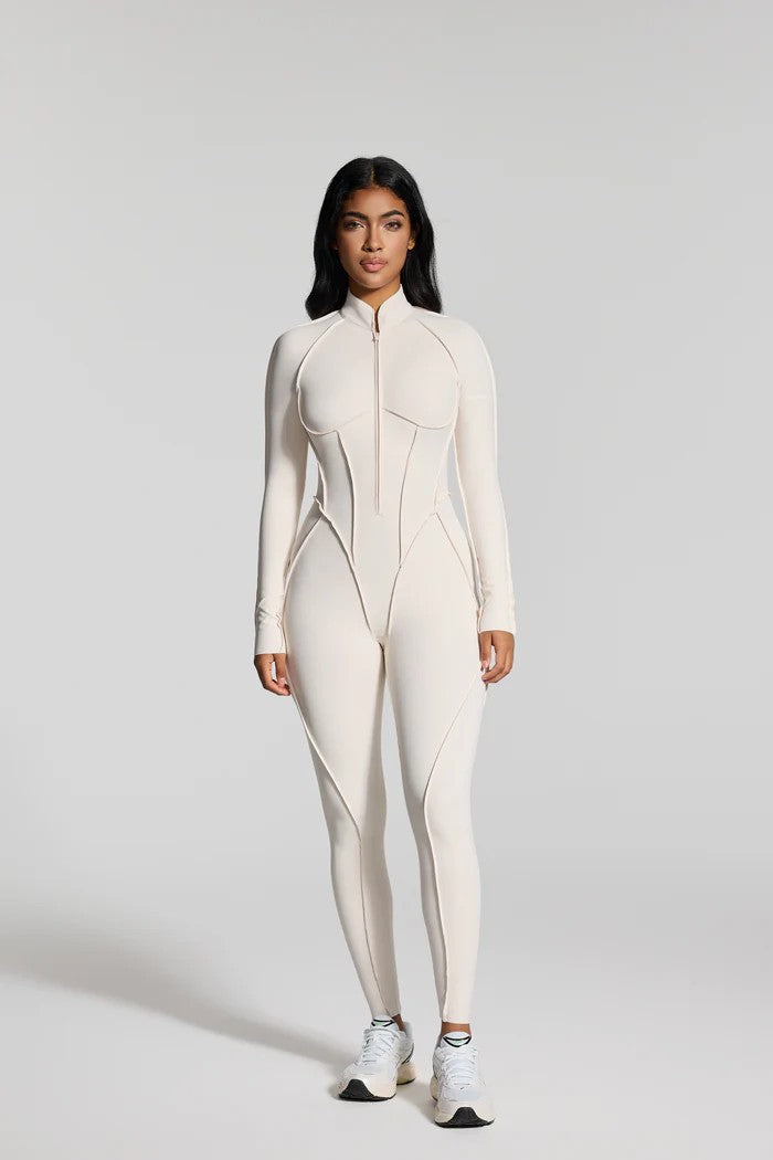 Sculpt Zip-Front Long Sleeve Catsuit by Aurzelle Couture