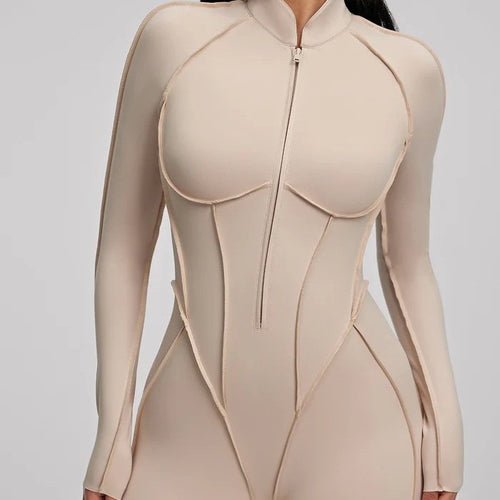 Sculpt Zip-Front Long Sleeve Catsuit by Aurzelle Couture
